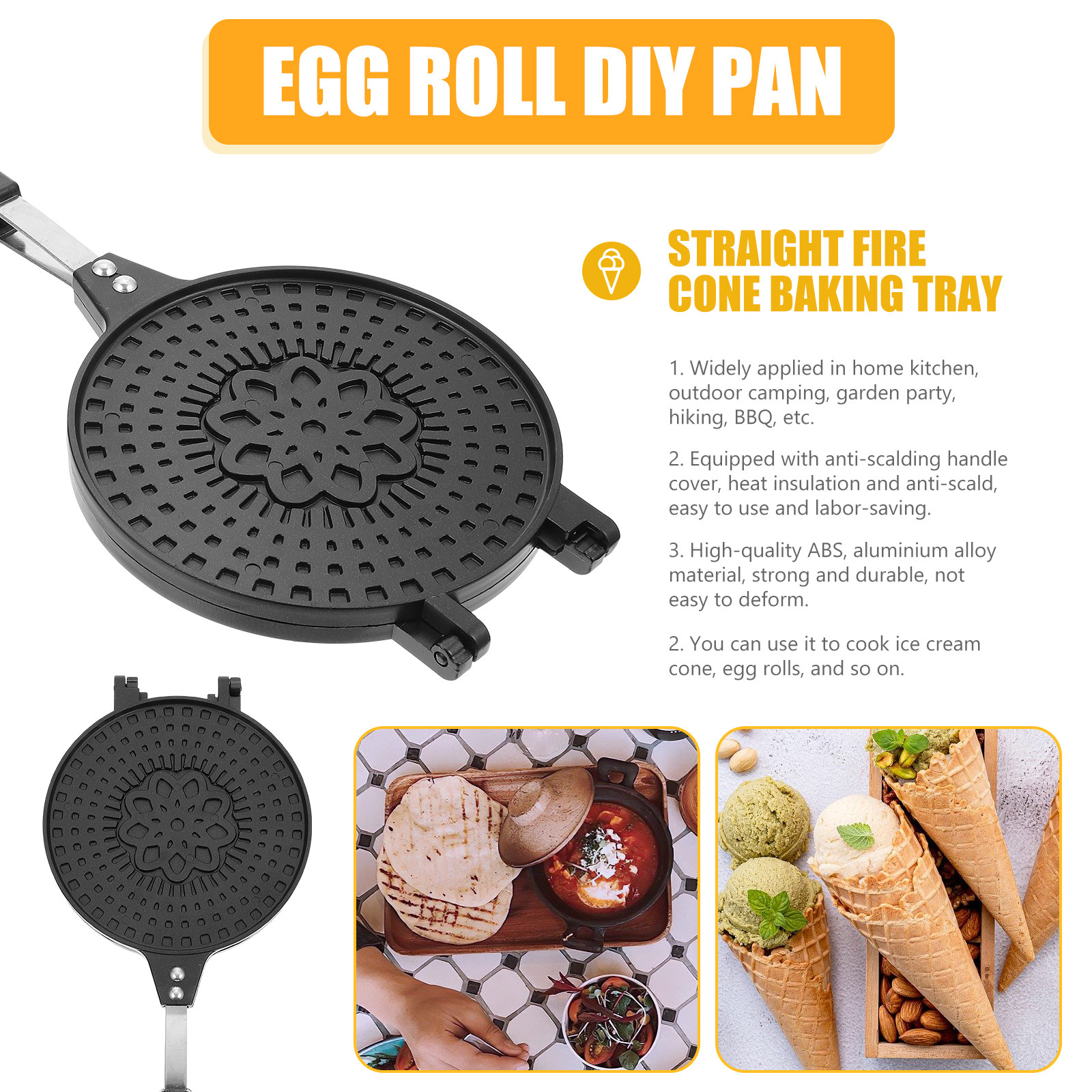 Ice Cream Cone Mold Nonstick E - Home Cooking Egg Roll incelemesi ve fiyatı
