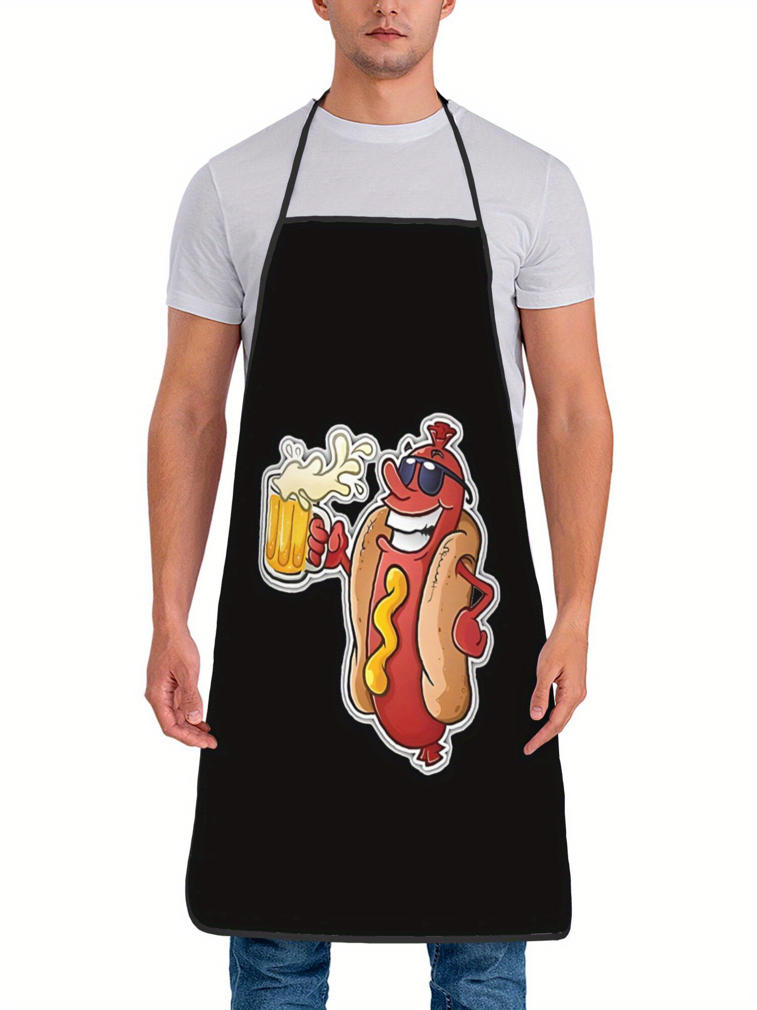 Hot Dog Pattern Print Apron, F - Home Cooking Fast Foods incelemesi ve fiyatı