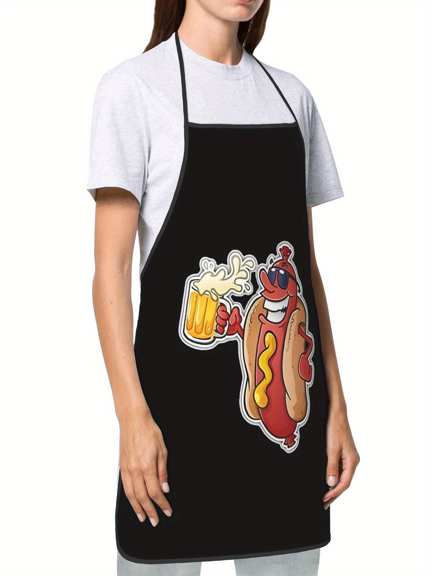 Hot Dog Pattern Print Apron, F - Home Cooking Fast Foods incelemesi ve fiyatı