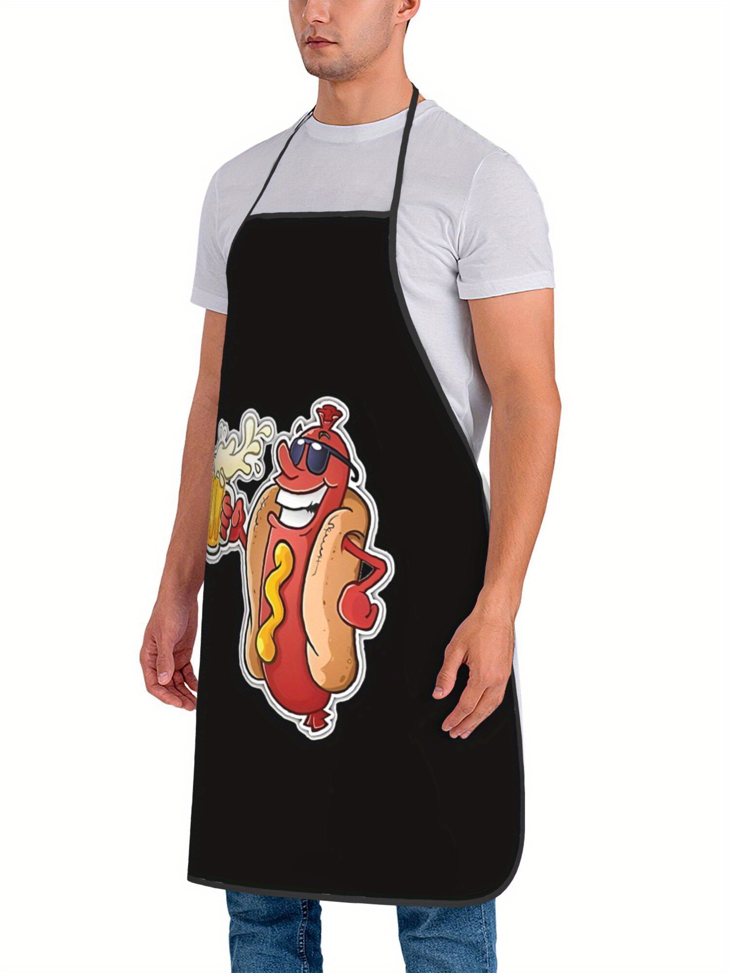 Hot Dog Pattern Print Apron, F - Home Cooking Fast Foods incelemesi ve fiyatı